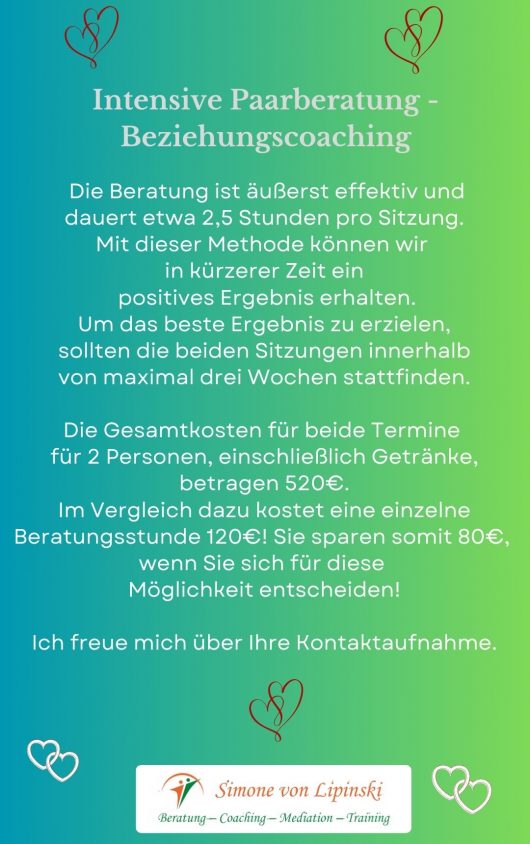 Paarberatung & Beziehungscoaching intensiv